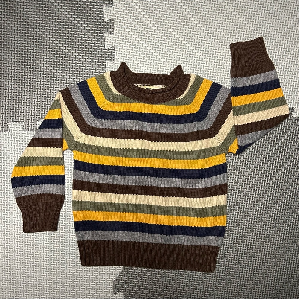 Standard Blues Striped Multicolor Kids Sweater, 100% Cotton